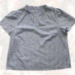 SHEIN Curve Blue & White striped blouse, size 1 XL